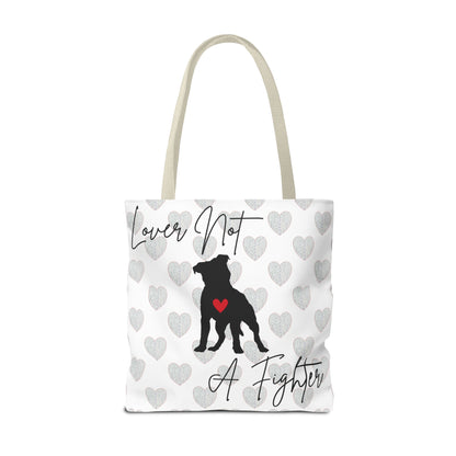 "Lover Not A Fighter" Pitbull Tote Bag