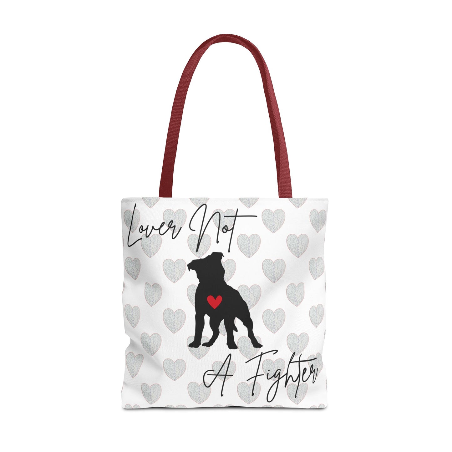 "Lover Not A Fighter" Pitbull Tote Bag