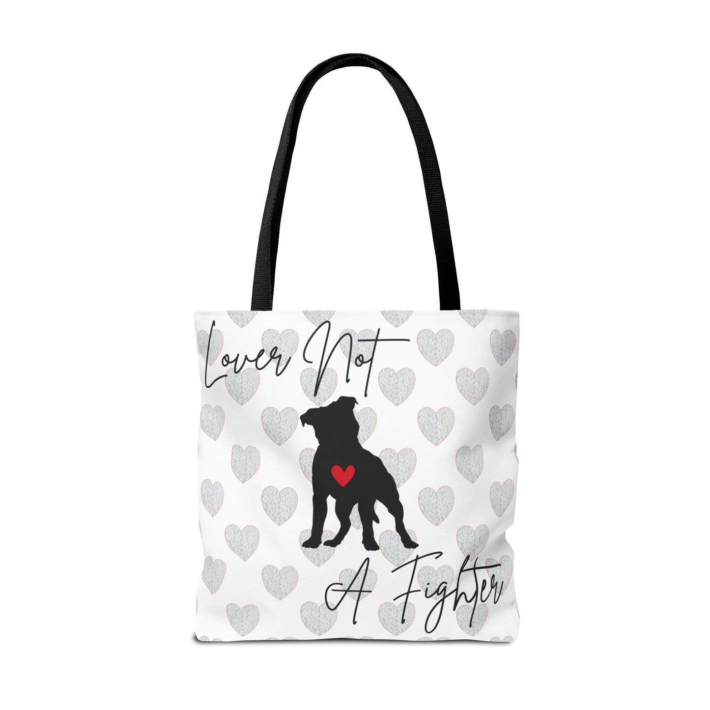 "Lover Not A Fighter" Pitbull Tote Bag